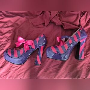 Funtasma Purple and Pink Striped Heels